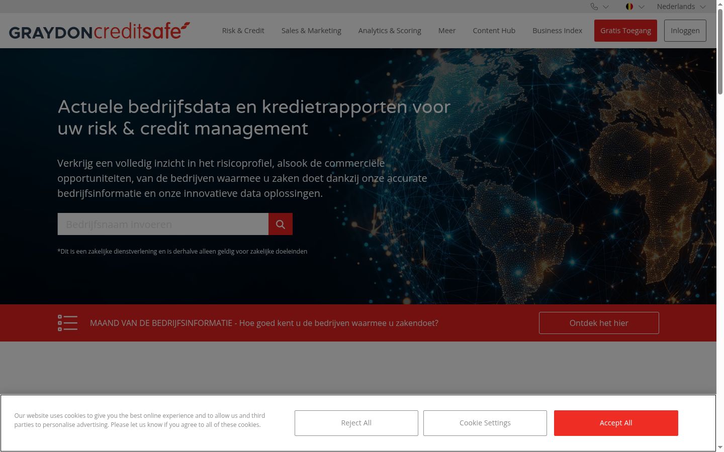 Screenshot of the consent banner shown before any interaction