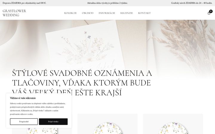 Screenshot of grayflowerwedding.sk