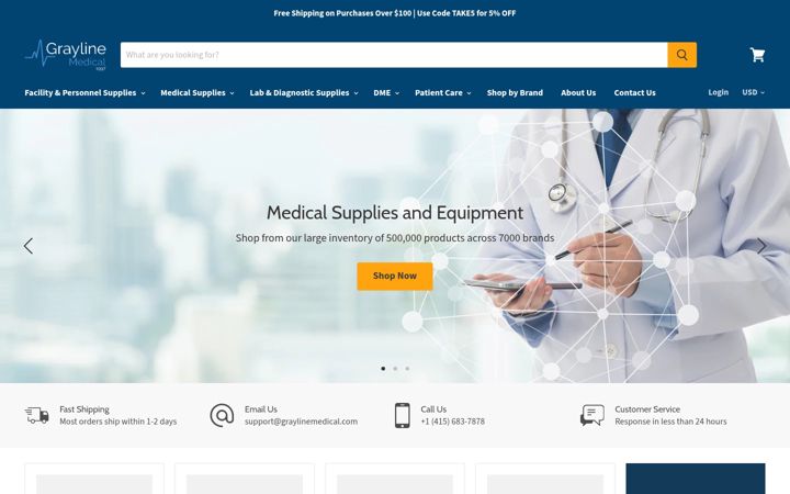 Screenshot di graylinemedical.com