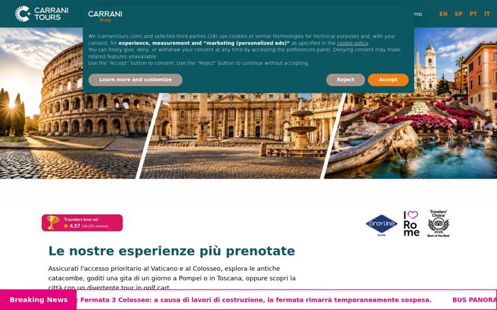 Screenshot of graylinerome.it