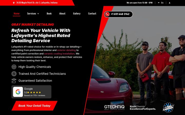 Screenshot of graymarketdetailing.com