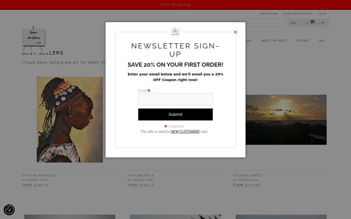 Screenshot of graysgallerypix.com