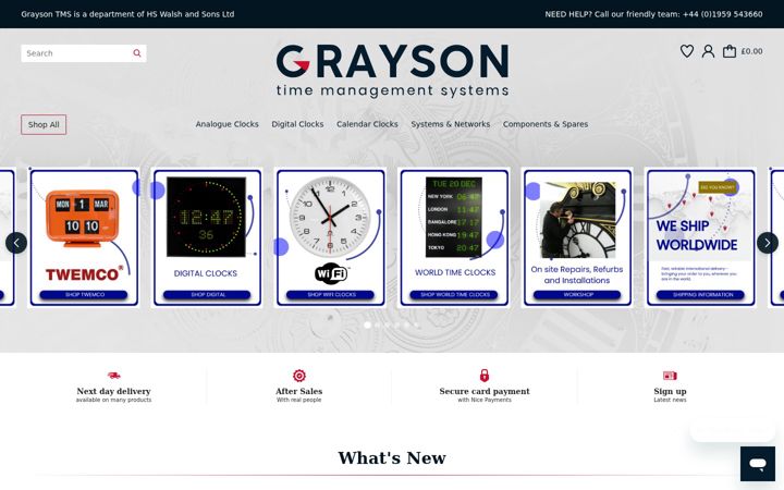 Screenshot of graysonclocks.com