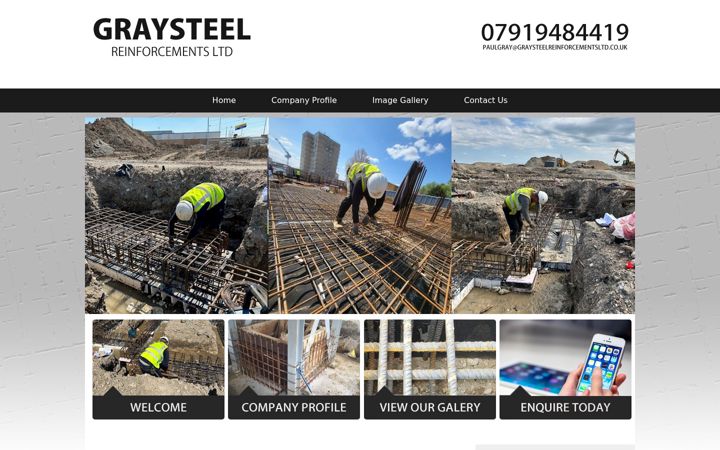 Screenshot of graysteelreinforcementsltd.co.uk