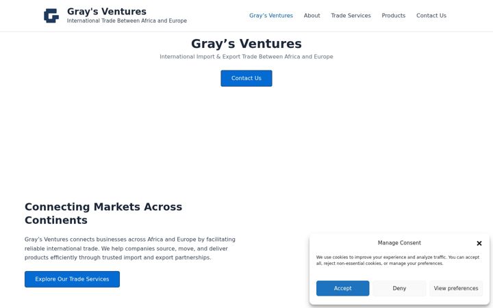Screenshot of graysventurestrade.com