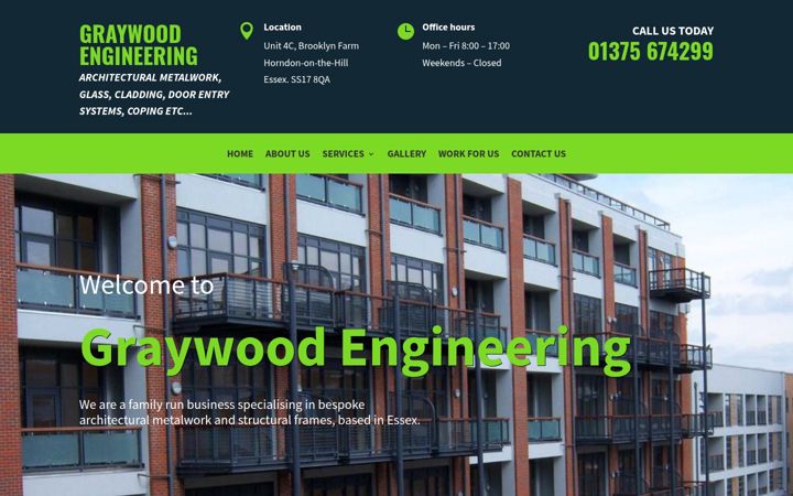 Screenshot of graywoodengineering.co.uk