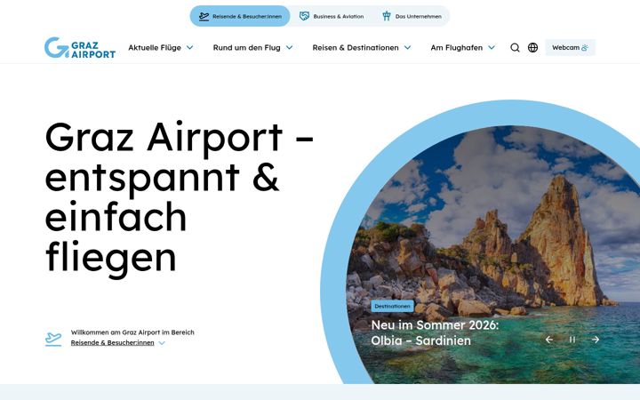 Screenshot of graz-airport.at