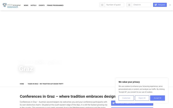Screenshot of graz-tagungshotels.at