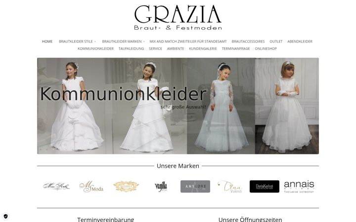 Screenshot of grazia-brautmoden.de