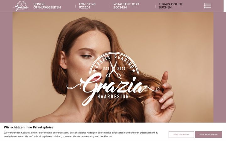 Screenshot of grazia-haardesign.de
