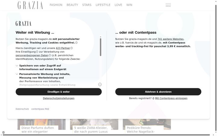 Screenshot of grazia-magazin.de