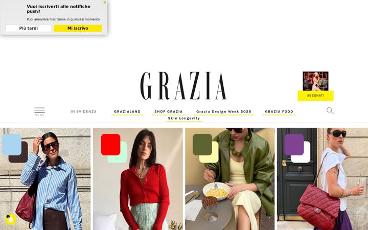 Screenshot του grazia.it
