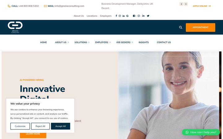 Screenshot of graziaconsulting.com