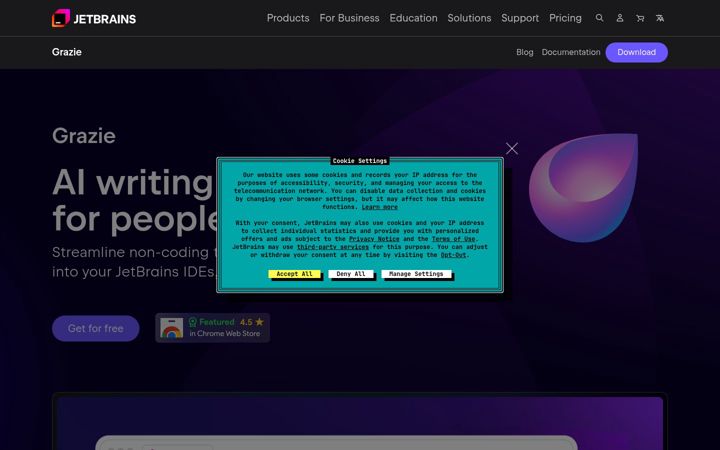Screenshot of grazie.ai