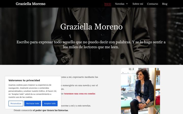 Screenshot of graziellamoreno.es