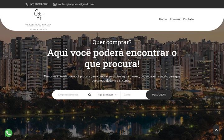 Screenshot of grazielleyfurlancorretora.com.br