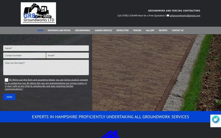 Screenshot of grbgroundworks.co.uk