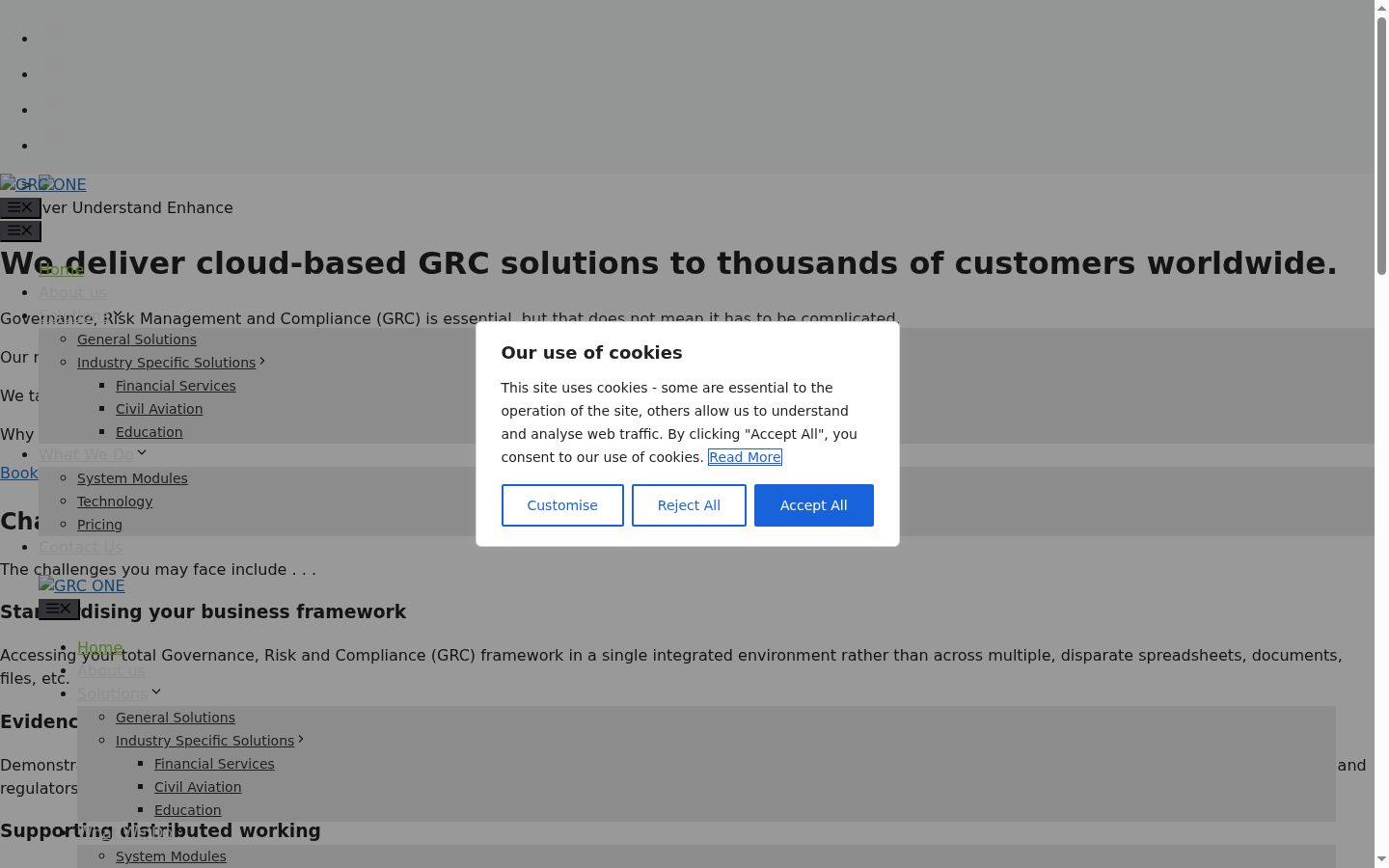 Screenshot of the consent banner shown before any interaction