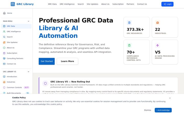 Screenshot of grclibrary.com