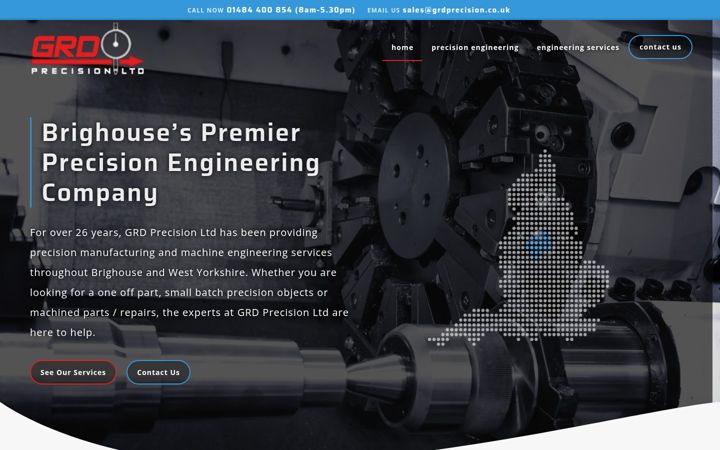 Ekrano kopija grdprecision.co.uk