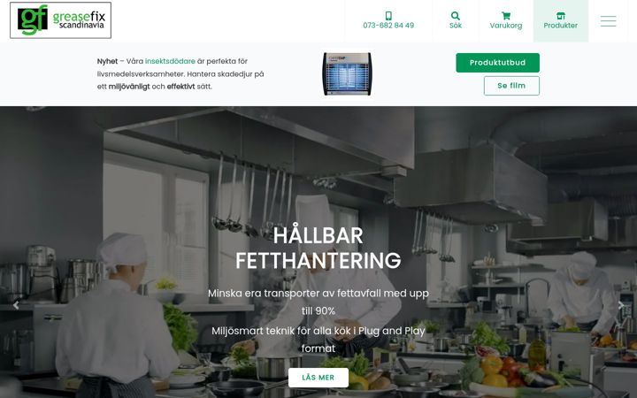 Screenshot of greasefix.se