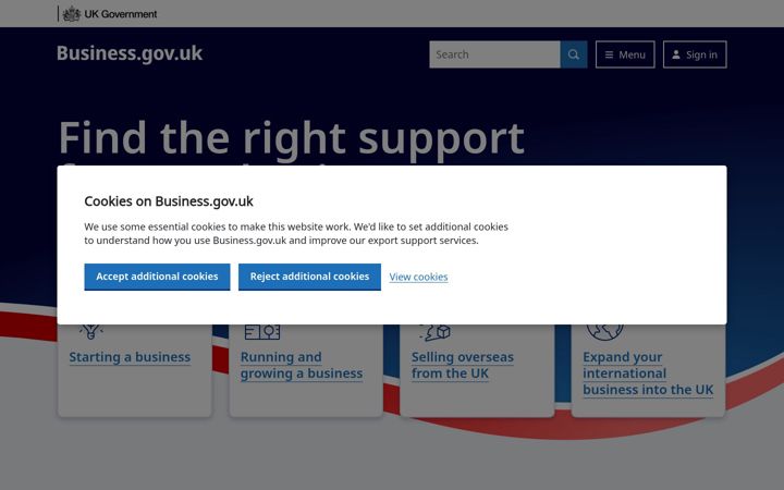 Screenshot of great.gov.uk