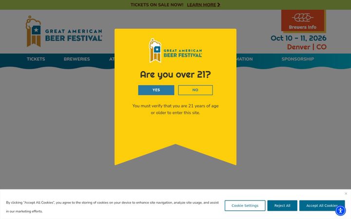 Screenshot of greatamericanbeerfestival.com