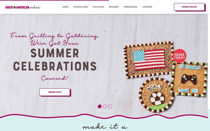 Screenshot of greatamericancookies.com