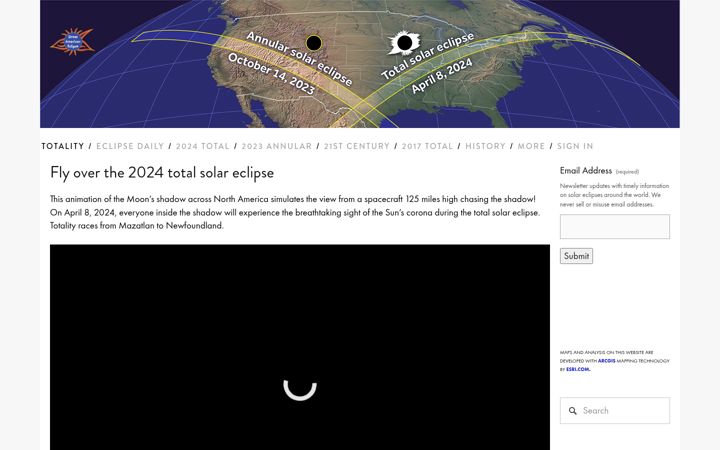 Screenshot of greatamericaneclipse.com
