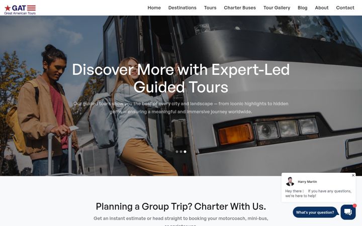 Screenshot of greatamericantours.com