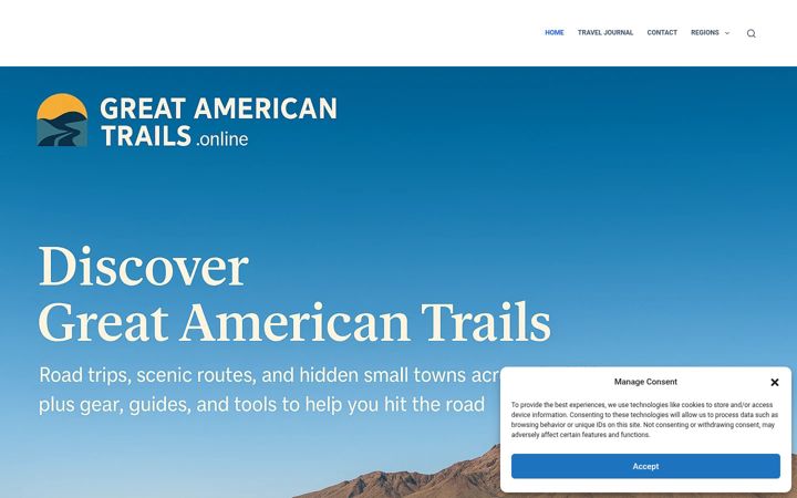 Screenshot of greatamericantrails.online
