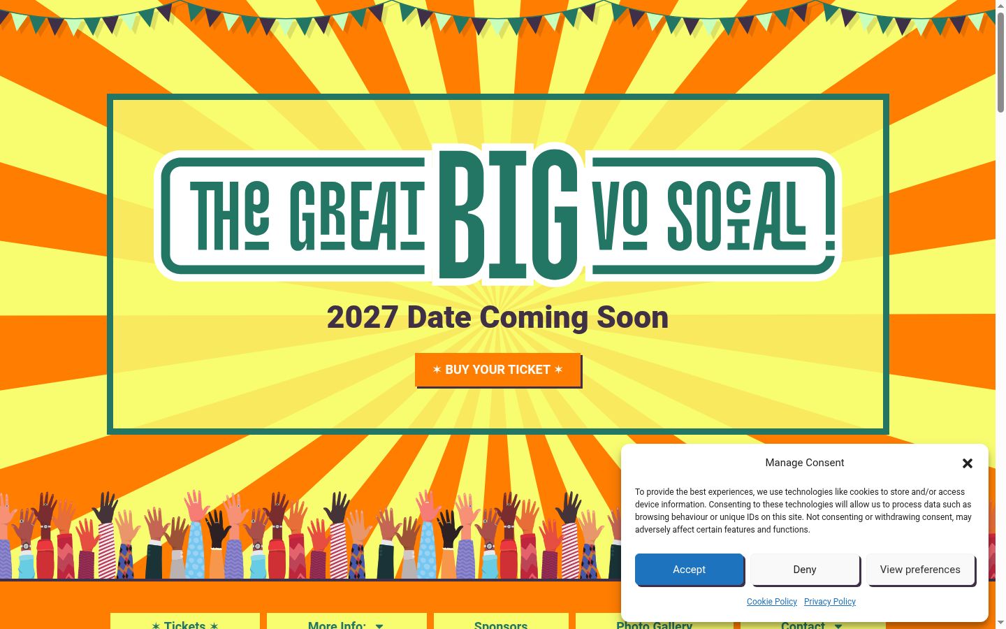 Screenshot del banner di consenso mostrato prima di qualsiasi interazione