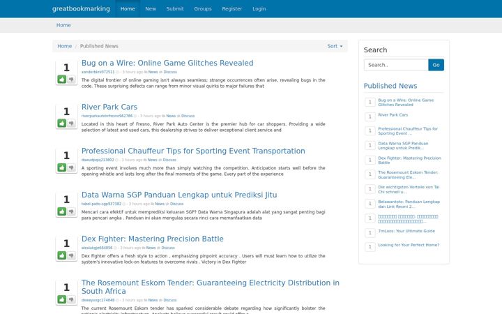 Screenshot of greatbookmarking.com
