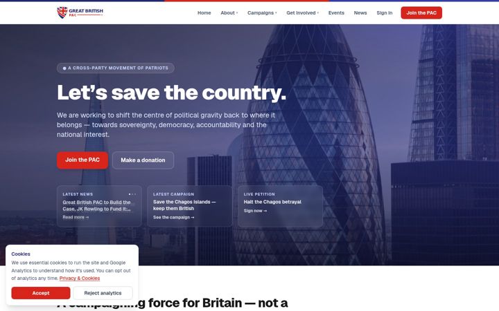 Screenshot of greatbritishpac.com