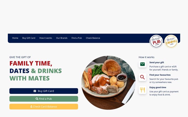 Screenshot of greatbritishpubcard.co.uk