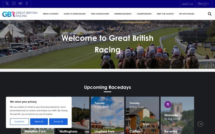 Screenshot of greatbritishracing.com