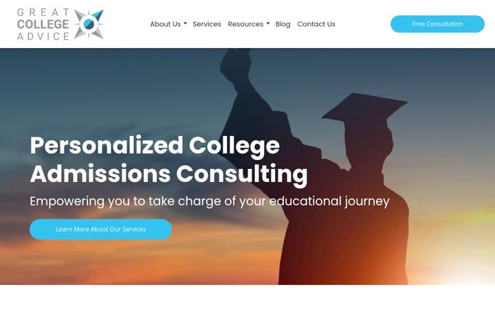 Screenshot of greatcollegeadvice.com