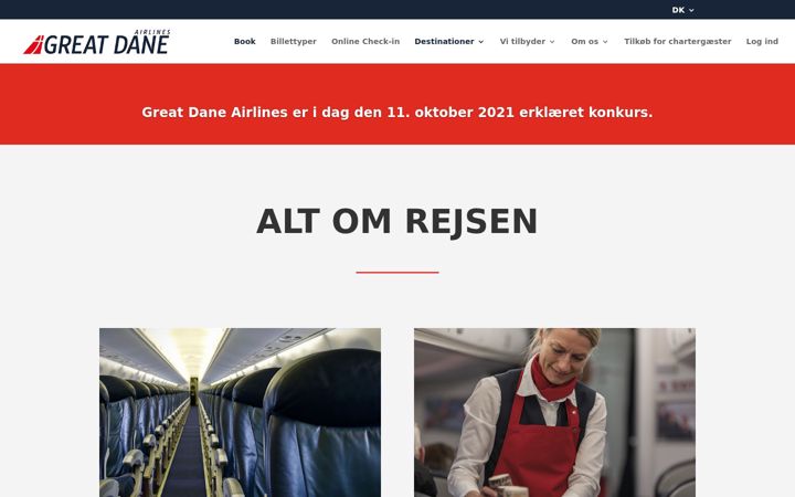 Screenshot of greatdaneairlines.dk