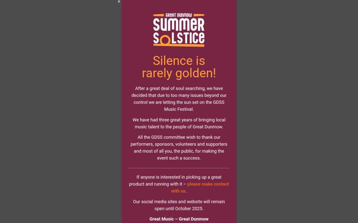 Screenshot of greatdunmowsummersolstice.co.uk
