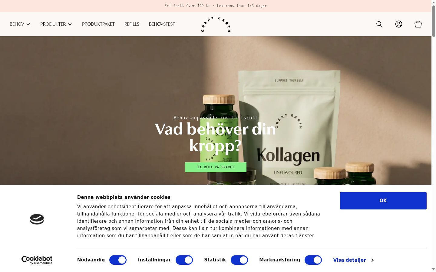 Screenshot van de toestemmingsbanner zoals getoond vóór enige interactie