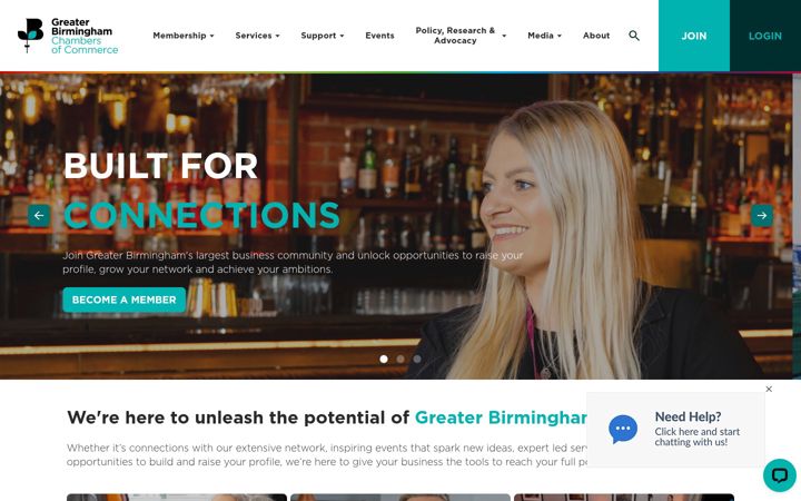Screenshot of greaterbirminghamchambers.com