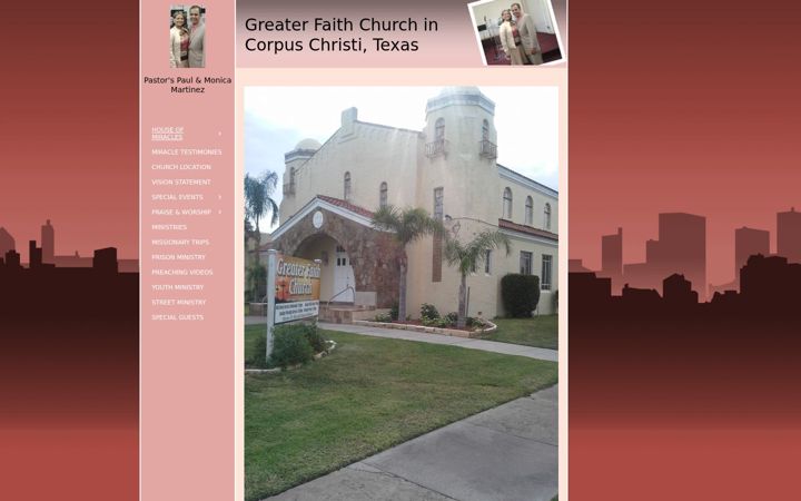 Screenshot of greaterfaithchurchcctx.org