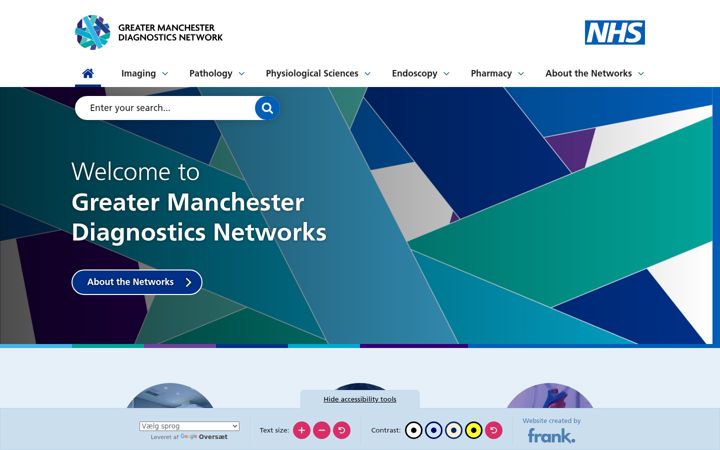 Screenshot of greatermanchesterdiagnostics.nhs.uk