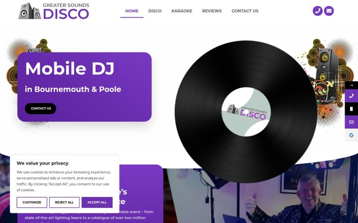 Screenshot of greatersoundsdiscos.co.uk