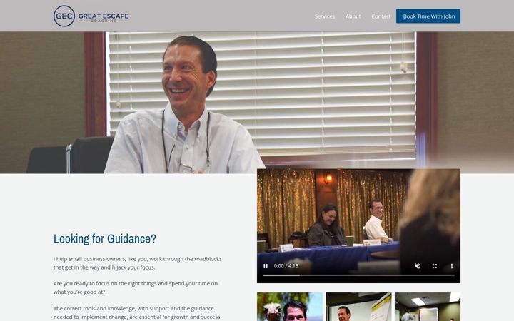 Screenshot of greatescapecoaching.com