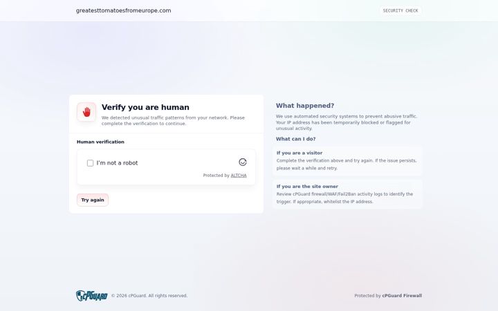 Screenshot of greatesttomatoesfromeurope.com