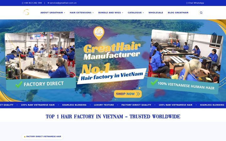 Screenshot of greathair.com.vn