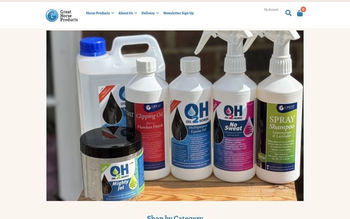 Screenshot of greathorseproducts.co.uk
