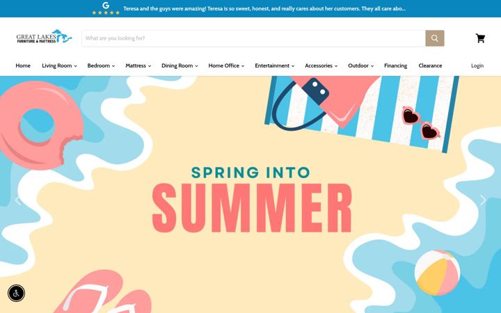 Screenshot of greatlakesfurnishings.com