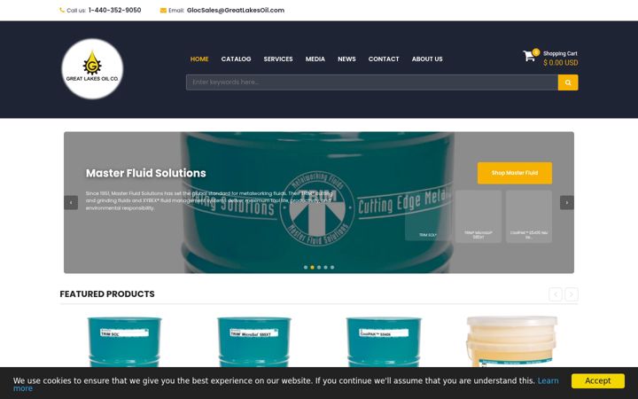 Screenshot of greatlakesoil.com